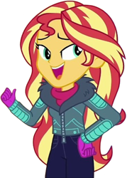 Size: 1800x2520 | Tagged: safe, edit, edited screencap, editor:homersimpson1983, imported from derpibooru, screencap, sunset shimmer, human, equestria girls, background removed, clothes, female, not a vector, solo, winter outfit