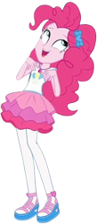 Size: 1096x2520 | Tagged: safe, edit, edited screencap, editor:homersimpson1983, imported from derpibooru, screencap, pinkie pie, human, equestria girls, background removed, clothes, female, not a vector, rah rah skirt, skirt, solo