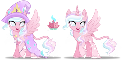 Size: 1280x645 | Tagged: safe, artist:dixieadopts, imported from derpibooru, oc, oc:star blossom, alicorn, pony, blind, female, hat, mare, simple background, solo, transparent background
