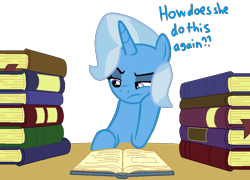 Size: 1000x720 | Tagged: safe, artist:jadeharmony, imported from derpibooru, trixie, unicorn, book, female, horn, simple background, solo, studying, transparent background