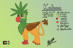 Size: 6144x3998 | Tagged: safe, artist:summerium, imported from derpibooru, oc, oc only, oc:kalimu, griffon, beak, claws, feather, leonine tail, male, reference sheet, simple background, spanish, tail, talons, text, wings