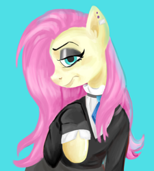 Size: 1800x2000 | Tagged: safe, imported from derpibooru, fluttershy, pegasus, pony, fake it 'til you make it, breasts, clothes, delicious flat chest, female, flattershy, fluttergoth, goth, solo