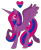 Size: 551x666 | Tagged: safe, artist:moondeer1616, imported from derpibooru, oc, oc only, oc:heart sparkle, alicorn, bisexual, bisexual pride flag, female, heart necklace, jewelry, limited palette, mare, necklace, pride, pride flag, simple background, transparent background