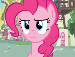 Size: 400x300 | Tagged: safe, imported from derpibooru, screencap, pinkie pie, a friend in deed, animated, check, check mark, gif, ponyville, solo