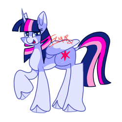 Size: 2048x2048 | Tagged: safe, artist:femurthechangeling, imported from derpibooru, twilight sparkle, alicorn, pony, chubby, chubby twilight, curved horn, cutie mark, fat, female, folded wings, horn, open mouth, open smile, raised hoof, redesign, simple background, smiling, solo, transparent background, twilight sparkle (alicorn), unshorn fetlocks, wings