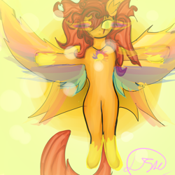 Size: 5000x5000 | Tagged: safe, artist:derpyshy, imported from derpibooru, oc, oc:dusty, original species, pegasus, semi-anthro, "lost paradise", belly, curvy, hourglass figure, humanoid torso