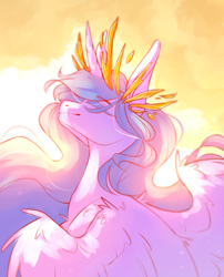 Size: 1108x1373 | Tagged: safe, artist:riressa, imported from derpibooru, princess celestia, pony, bust, portrait, solo