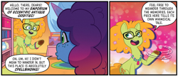 Size: 676x290 | Tagged: safe, idw, imported from derpibooru, earth pony, pony, unicorn, spoiler:comic, spoiler:g5comic, comic, cute, female, g5, glasses, gradient mane, horn, jewelry, mare, maretime bay, maretime mysteries #1, misty brightdawn, mistybetes, my little pony: maretime mysteries, necklace, official comic, unnamed character, unnamed pony