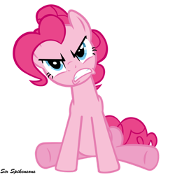 Size: 900x900 | Tagged: safe, artist:sirspikensons, imported from derpibooru, pinkie pie, earth pony, pony, putting your hoof down, angry, female, mare, simple background, solo, transparent background, vector