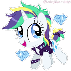 Size: 540x533 | Tagged: safe, artist:lullapiies, imported from derpibooru, rarity, pony, alternate hairstyle, chibi, punk, raripunk, simple background, solo, transparent background