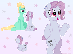 Size: 1803x1345 | Tagged: safe, artist:lullapiies, imported from derpibooru, pixie cut (g4), zephyr breeze, oc, earth pony, pony, bipedal, female, mare, short hair