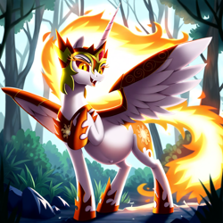 Size: 1024x1024 | Tagged: safe, imported from derpibooru, daybreaker, alicorn, pony, ai content, ai generated, female, mare, pregnant, prompter:rainbowkiller01