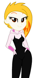 Size: 395x890 | Tagged: safe, artist:robertsonskywa1, imported from derpibooru, equestria girls, bodysuit, clothes, equestria girls-ified, female, flare (g5), g5, g5 to equestria girls, g5 to g4, generation leap, hand on hip, my little pony: tell your tale, photo, sexy, simple background, solo, solo female, spider-gwen, spider-man: across the spider-verse, transparent background