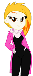 Size: 394x889 | Tagged: safe, alternate version, artist:robertsonskywa1, imported from derpibooru, equestria girls, bodysuit, clothes, equestria girls-ified, female, flare (g5), g5, g5 to equestria girls, g5 to g4, generation leap, hand on hip, jacket, my little pony: tell your tale, photo, sexy, simple background, solo, solo female, spider-gwen, spider-man: across the spider-verse, transparent background