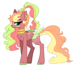 Size: 1280x1200 | Tagged: safe, artist:princess-kitsune-tsu, imported from derpibooru, oc, oc only, pegasus, pony, base used, chest fluff, colored hooves, colored wings, colored wingtips, deviantart watermark, ear piercing, earring, eyeshadow, female, freckles, hooves, jewelry, lidded eyes, makeup, mare, multicolored hair, necklace, obtrusive watermark, offspring, parent:big macintosh, parent:princess cadance, parents:cadmac, piercing, simple background, solo, transparent background, unshorn fetlocks, watermark, wings