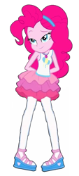 Size: 612x1354 | Tagged: safe, artist:blockslikepl, edit, edited screencap, imported from derpibooru, screencap, pinkie pie, human, equestria girls, background removed, clothes, female, not a vector, platform shoes, simple background, slender, solo, standing, tanktop, thin, transparent background