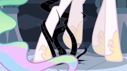 Size: 1920x1080 | Tagged: safe, edit, edited screencap, imported from derpibooru, screencap, princess celestia, alicorn, pony, princess twilight sparkle (episode), black vine, legs