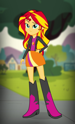 Size: 2587x4260 | Tagged: safe, artist:qbert2kcat, imported from derpibooru, sunset shimmer, human, equestria girls, erect nipples, female, nipple outline