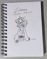 Size: 2298x2843 | Tagged: safe, artist:zamiración, imported from derpibooru, oc, oc only, oc:ester mitre, unicorn, :o, cute, horn, open mouth, pencil drawing, photo, solo, traditional art