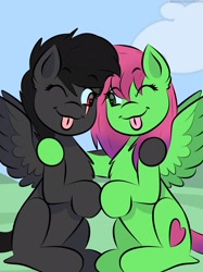 Size: 1535x2048 | Tagged: safe, artist:doodle-hooves, oc, oc only, pony, female, looking at each other, male, mare, stallion