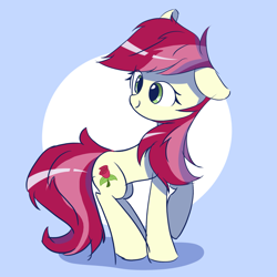 Size: 2871x2871 | Tagged: safe, artist:kaf_pone, imported from derpibooru, roseluck, earth pony, pony, female, mare, one ear down, simple background, solo