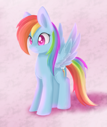 Size: 1061x1256 | Tagged: safe, artist:dusthiel, imported from derpibooru, rainbow dash, pegasus, pony, female, mare, smiling, solo, spread wings, tail, wings