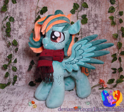 Size: 2556x2304 | Tagged: safe, artist:1stastrastudio, imported from derpibooru, oc, oc:agatha korhonen, pegasus, pony, clothes, female, irl, mare, photo, plushie, scarf, solo