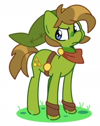 Size: 1415x1774 | Tagged: safe, artist:kindakismet, imported from derpibooru, earth pony, pony, link, ponified, simple background, solo, the legend of zelda, white background