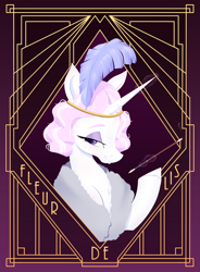 Size: 2365x3215 | Tagged: safe, artist:aquaticvibes, fleur-de-lis, pony, unicorn, art pack:nuclear neighs and deco days, female, mare