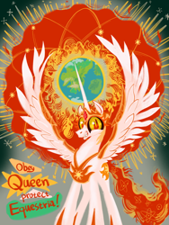 Size: 6000x8000 | Tagged: safe, artist:ja0822ck, daybreaker, alicorn, pony, art pack:nuclear neighs and deco days, female, looking at you, mare, planet