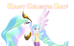 Size: 1920x1200 | Tagged: safe, artist:puzzlshield2, imported from derpibooru, princess celestia, alicorn, human, pony, equestria girls, 3d, 3d render, celestia day, crossover, female, mmd, png, principal celestia, self paradox, simple background, transparent background