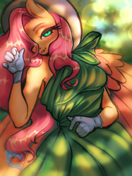 Size: 2048x2732 | Tagged: safe, artist:paintedcora, fluttershy, anthro, pegasus, art pack:nuclear neighs and deco days, female, looking at you