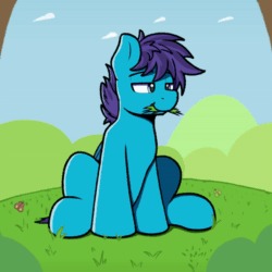 Size: 600x600 | Tagged: safe, artist:sefastpone, imported from derpibooru, oc, oc:open air, pegasus, pony, animated, commission, eating, gif, grass, grazing, horses doing horse things, male, outdoors, pegasus oc, stallion, wings, ych result, your character here