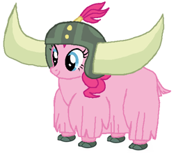 Size: 481x422 | Tagged: safe, artist:qjosh, imported from derpibooru, pinkie pie, earth pony, yak, female, pony to yak, solo, transformation, transformation sequence