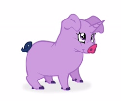 Size: 1971x1650 | Tagged: safe, artist:partyponypower, imported from derpibooru, twilight sparkle, pig, horn, horned pig, simple background, solo, species swap, unicorn horn, white background