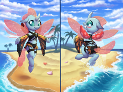 Size: 2800x2100 | Tagged: safe, artist:sirzi, imported from derpibooru, ocellus, changedling, changeling, clothes, solo, swimsuit