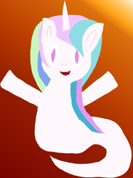 Size: 2463x3291 | Tagged: safe, artist:wissle, imported from derpibooru, princess celestia, lamia, original species, atg 2024, celestia day, fangs, female, gradient background, happy, mare, newbie artist training grounds, open mouth, solo, species swap