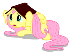 Size: 900x652 | Tagged: safe, artist:iks83, imported from derpibooru, fluttershy, pegasus, pony, book, cowering, female, mare, open mouth, scared, simple background, solo, transparent background, vector