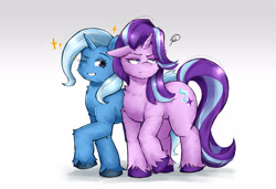 Size: 3072x2097 | Tagged: safe, artist:chinmissouri, imported from derpibooru, starlight glimmer, trixie, unicorn, horn