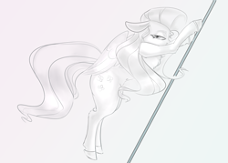 Size: 2800x2000 | Tagged: safe, artist:heavenless, imported from derpibooru, fluttershy, bedroom eyes, grayscale, monochrome