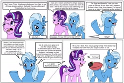 Size: 2400x1612 | Tagged: safe, artist:termyotter, imported from derpibooru, starlight glimmer, trixie, pony, atg 2024, newbie artist training grounds, whoopee cushion