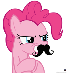 Size: 8272x9000 | Tagged: safe, artist:mlpblueray, imported from derpibooru, pinkie pie, earth pony, pony, fake moustache, female, mare, simple background, solo, transparent background, vector