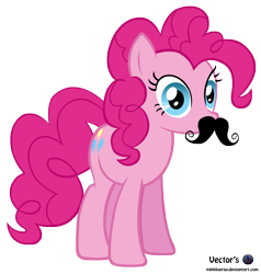 Size: 6353x6684 | Tagged: safe, artist:mlpblueray, imported from derpibooru, pinkie pie, earth pony, pony, fake moustache, female, mare, simple background, solo, transparent background, vector