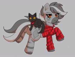 Size: 1641x1244 | Tagged: safe, artist:xxb4d_4ppl3xx, imported from derpibooru, oc, oc only, oc:azerda zamarata, cat, zebra, bandana, black cat, clothes, female, plaid shirt, shirt, solo