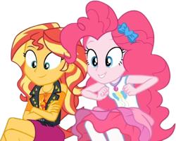 Size: 3134x2520 | Tagged: safe, edit, edited screencap, editor:homersimpson1983, imported from derpibooru, screencap, pinkie pie, sunset shimmer, human, equestria girls, equestria girls series, sock it to me, spoiler:eqg series (season 2), duo, duo female, female, my little pony equestria girls: choose your own ending, not a vector