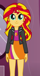 Size: 490x936 | Tagged: safe, artist:qbert2kcat, imported from derpibooru, sunset shimmer, human, equestria girls, clothes, female, jacket, shirt, skirt