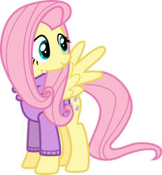 Size: 1024x1107 | Tagged: safe, artist:skele-sans, imported from derpibooru, fluttershy, pegasus, pony, clothes, female, mare, simple background, smiling, solo, spread wings, sweater, transparent background, vector, wings