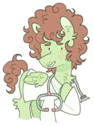 Size: 828x1109 | Tagged: safe, artist:mikako, imported from derpibooru, oc, oc only, pegasus, pony, curly hair, doctor, eyebrows, male, solo, stethoscope