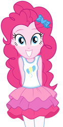 Size: 1024x2070 | Tagged: safe, artist:alandssparkle, imported from derpibooru, pinkie pie, human, equestria girls, clothes, legs together, looking at you, rah rah skirt, simple background, skirt, smiling, smiling at you, solo, transparent background, vector