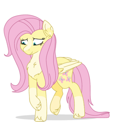 Size: 640x640 | Tagged: safe, artist:wildcchild_bobcatt, imported from derpibooru, fluttershy, pegasus, pony, blaze (coat marking), coat markings, colored hooves, colored wings, crossed hooves, ear fluff, facial markings, female, folded wings, hooves, neck fluff, simple background, smiling, socks (coat markings), solo, white background, wings